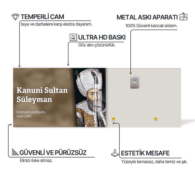 Kanuni Sultan Süleyman Cam Tablo – Cam Tablo