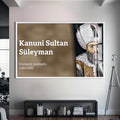 Kanuni Sultan Süleyman Cam Tablo – Beyaz Çerçeveli Cam Tablo
