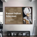 Kanuni Sultan Süleyman Cam Tablo – Ceviz Çerçeveli Cam Tablo