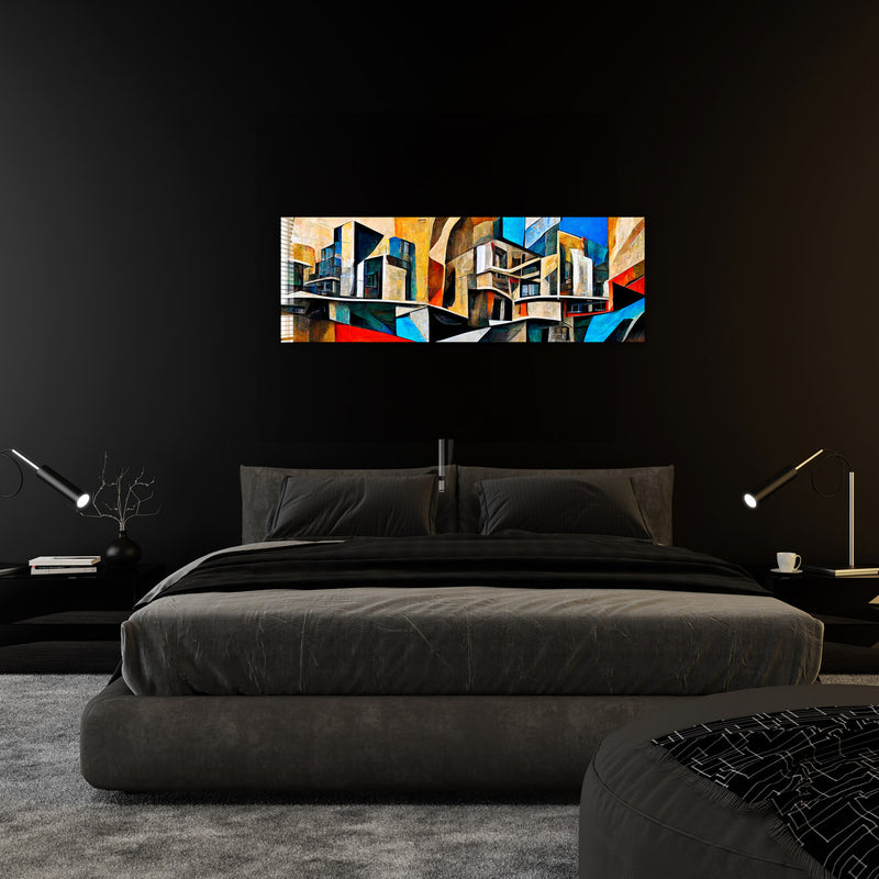 Renkli Apartmanlar - Panoramik Cam Tablo – Cam Tablo