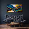 Renkli Dalgalar - Beşli Cam Tablo