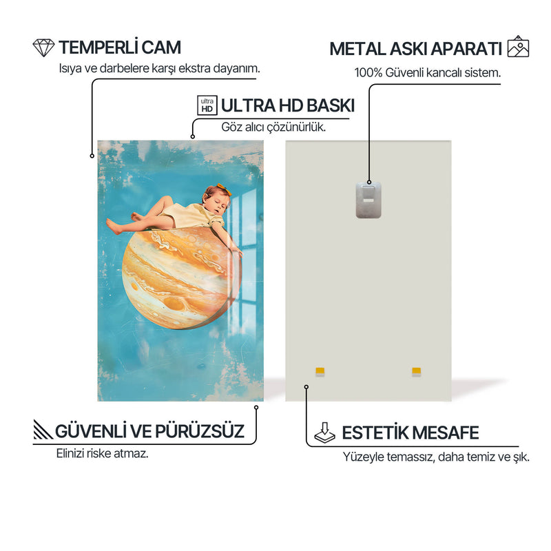 Jupiterde Bebek Cam Tablo – Cam Tablo