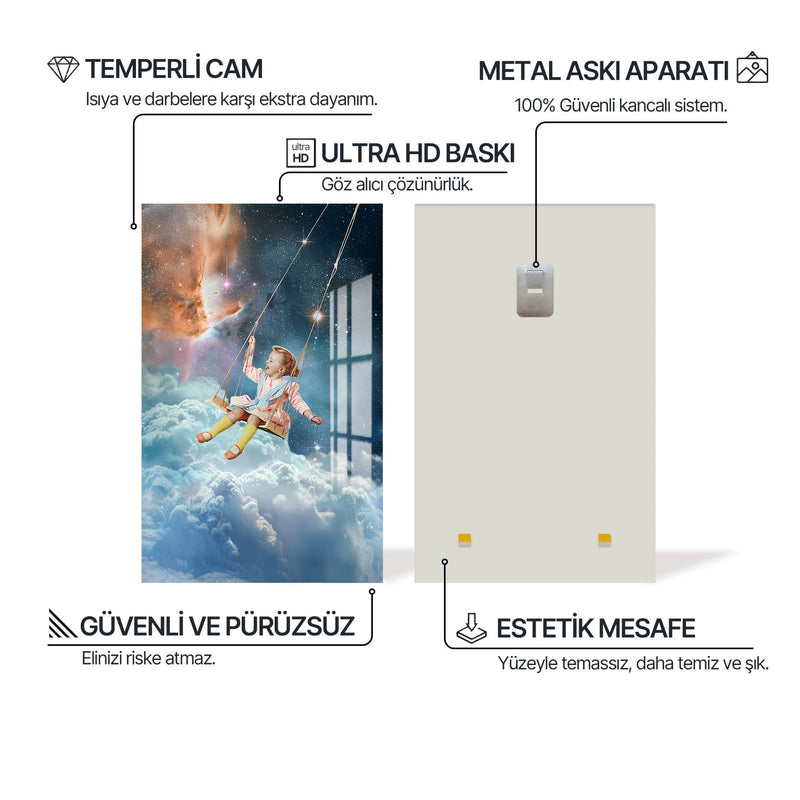 Uzayda Salıncak Cam Tablo – Cam Tablo