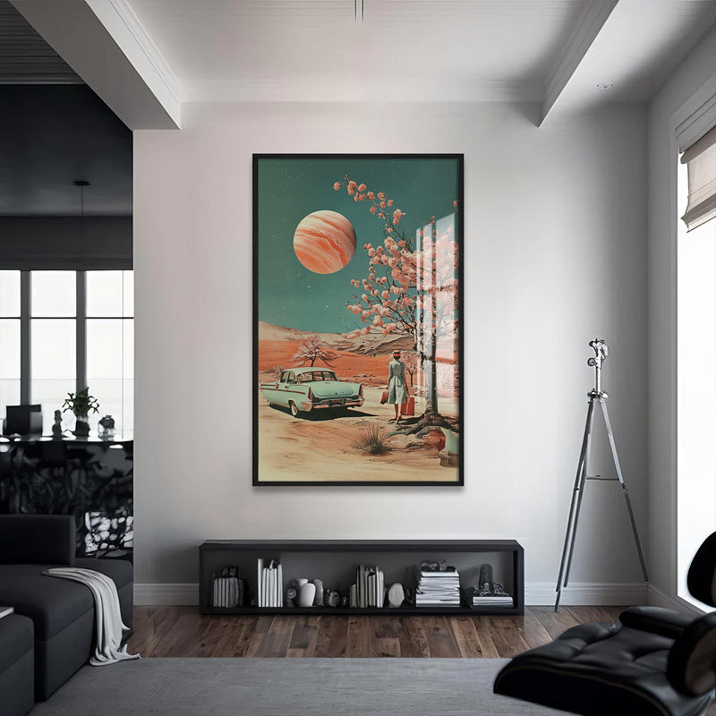 Jupitere Yolculuk  Cam Tablo – Siyah Çerçeveli Cam Tablo