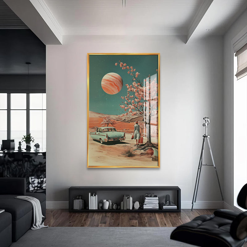 Jupitere Yolculuk  Cam Tablo – Altın Çerçeveli Cam Tablo
