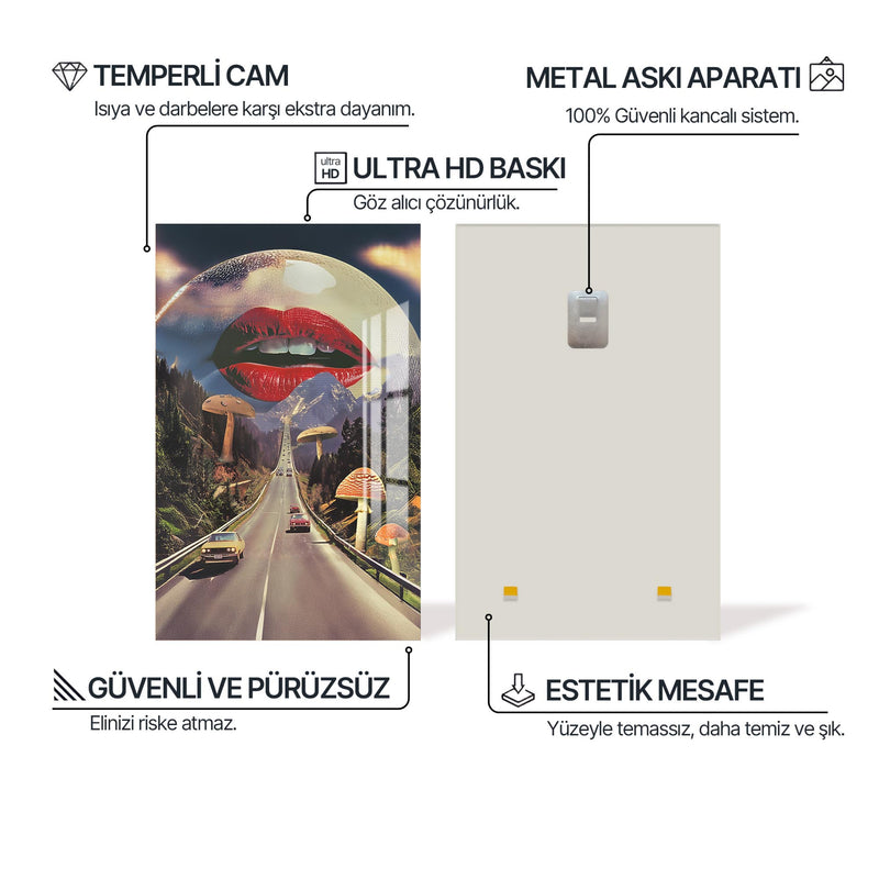 Dudak Gezegeni Cam Tablo – Cam Tablo