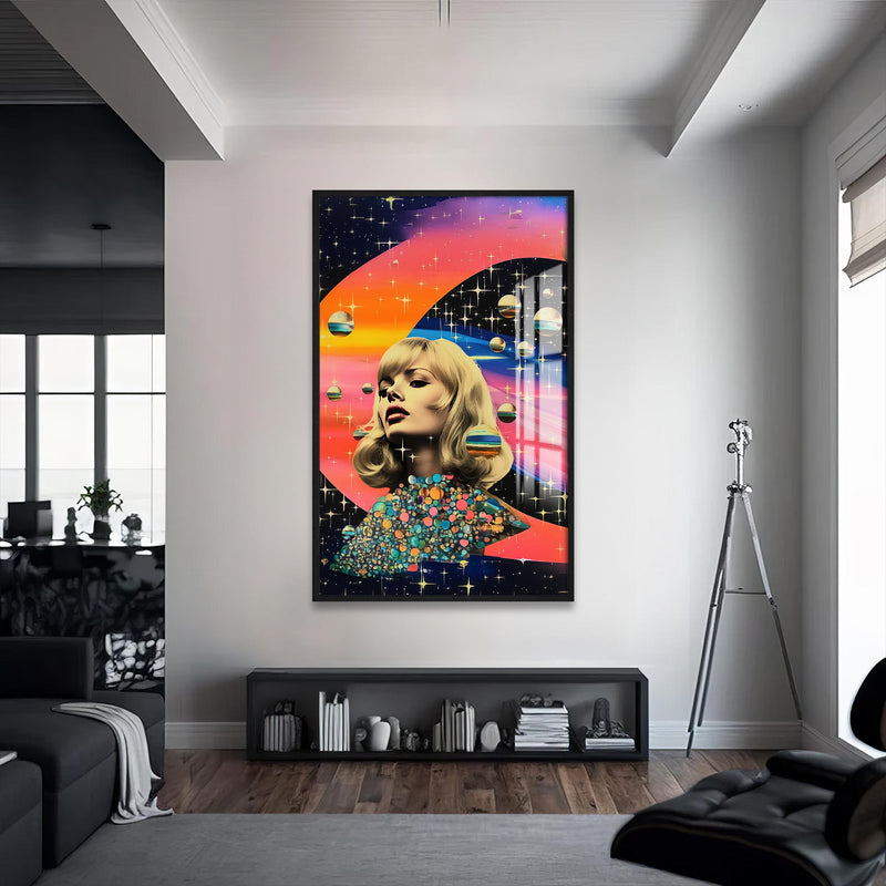 Galaksi Spektrumu Cam Tablo – Siyah Çerçeveli Cam Tablo