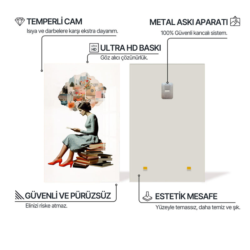 Kitaplarım ve Ben Cam Tablo – Cam Tablo