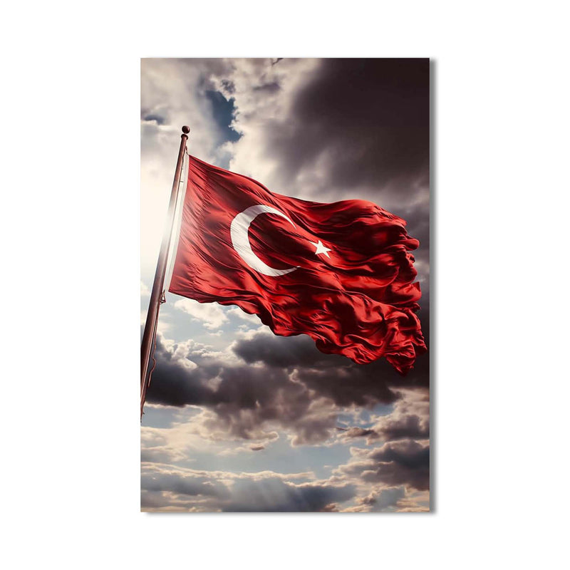 Türk Bayrağı Göklerde Cam Tablo – Cam Tablo