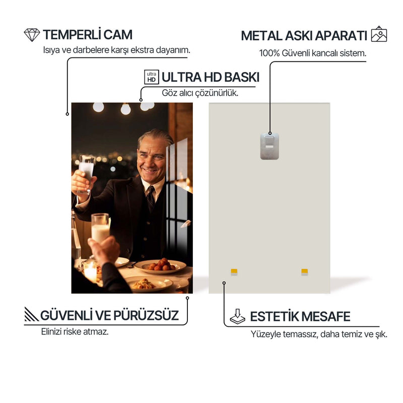 Dikey Türk Bayrağı Cam Tablo – Cam Tablo
