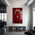 Türk Bayrağı Cam Tablo – Beyaz Çerçeveli Cam Tablo
