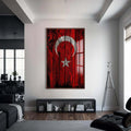 Türk Bayrağı Cam Tablo – Ceviz Çerçeveli Cam Tablo