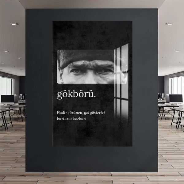 Atatürk Gökbörü Cam Tablo