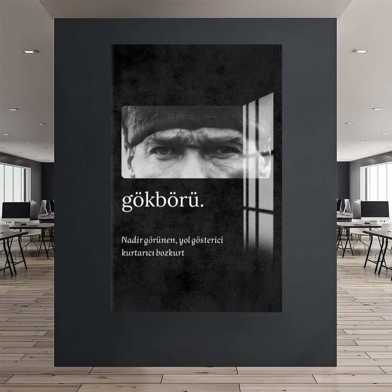 Atatürk Gökbörü Cam Tablo – Cam Tablo