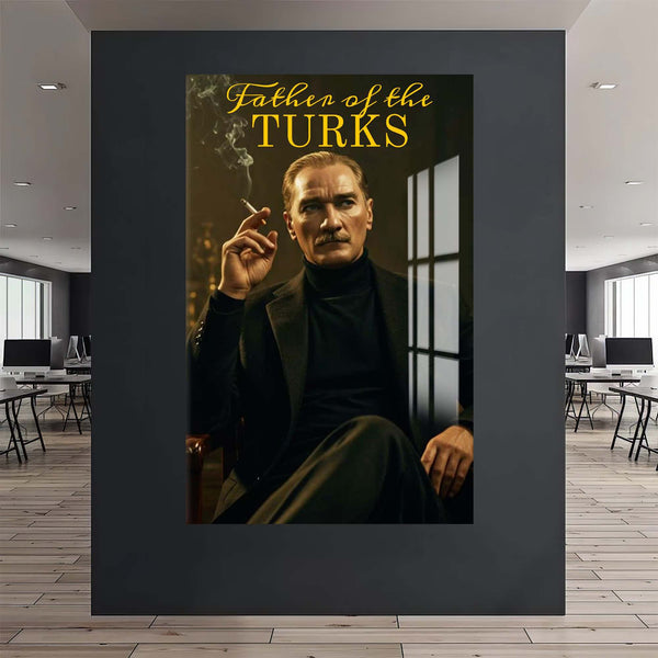 Türklerin Babası Cam Tablo