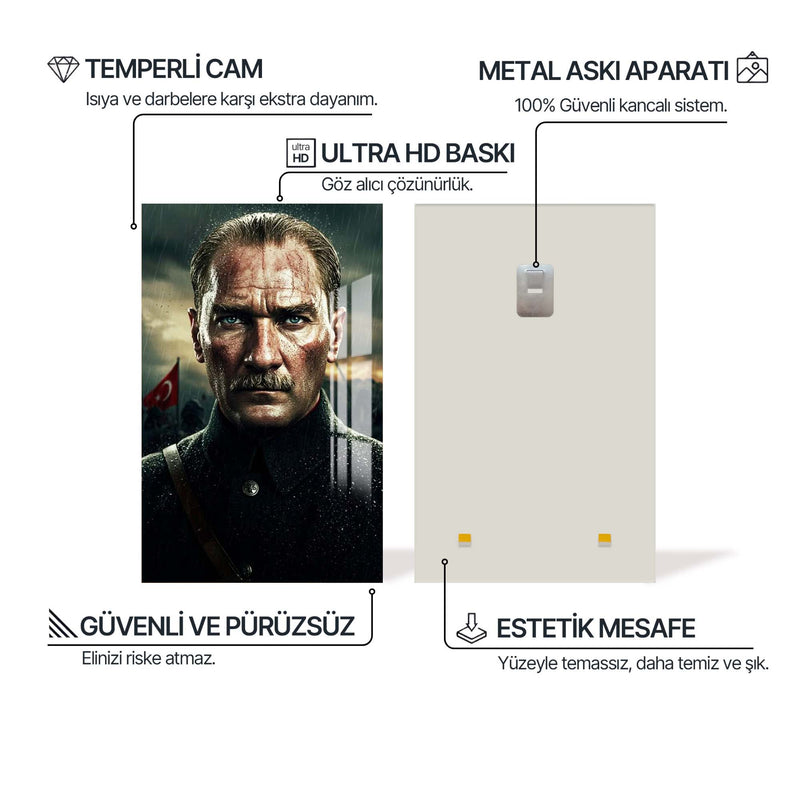 Atatürk Kurtuluşta Cam Tablo – Cam Tablo