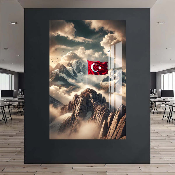 Türk Bayrağı Cam Tablo