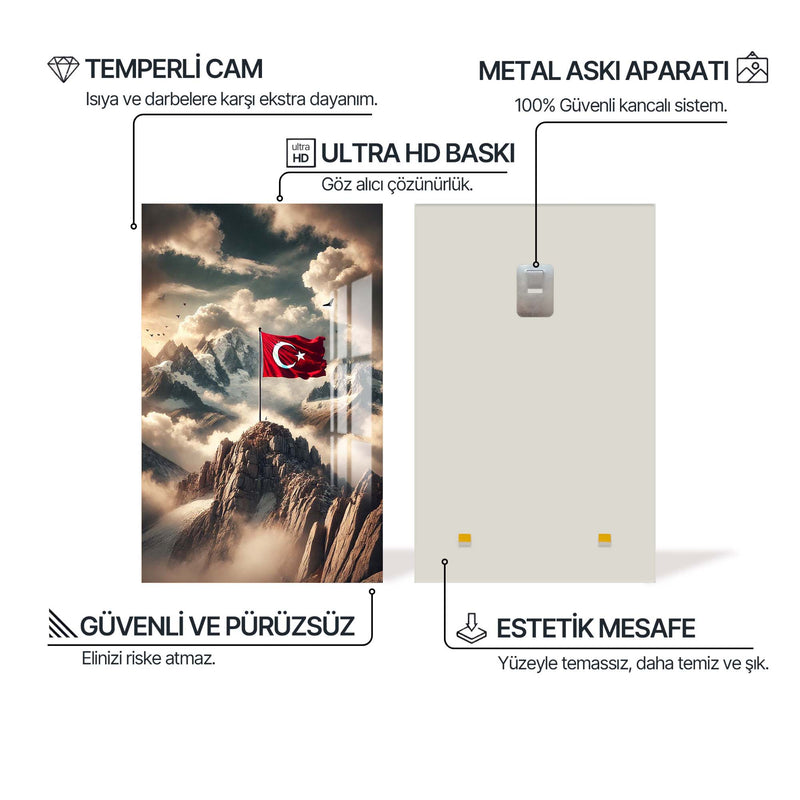 Türk Bayrağı Cam Tablo – Cam Tablo