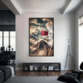 Türk Bayrağı Cam Tablo – Siyah Çerçeveli Cam Tablo