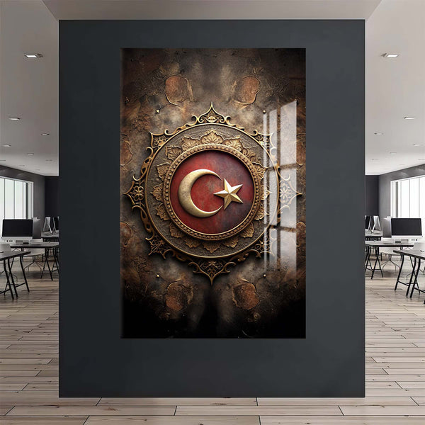 Türk Bayrağı Cam Tablo