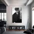 Atatürk Cam Tablo – Beyaz Çerçeveli Cam Tablo