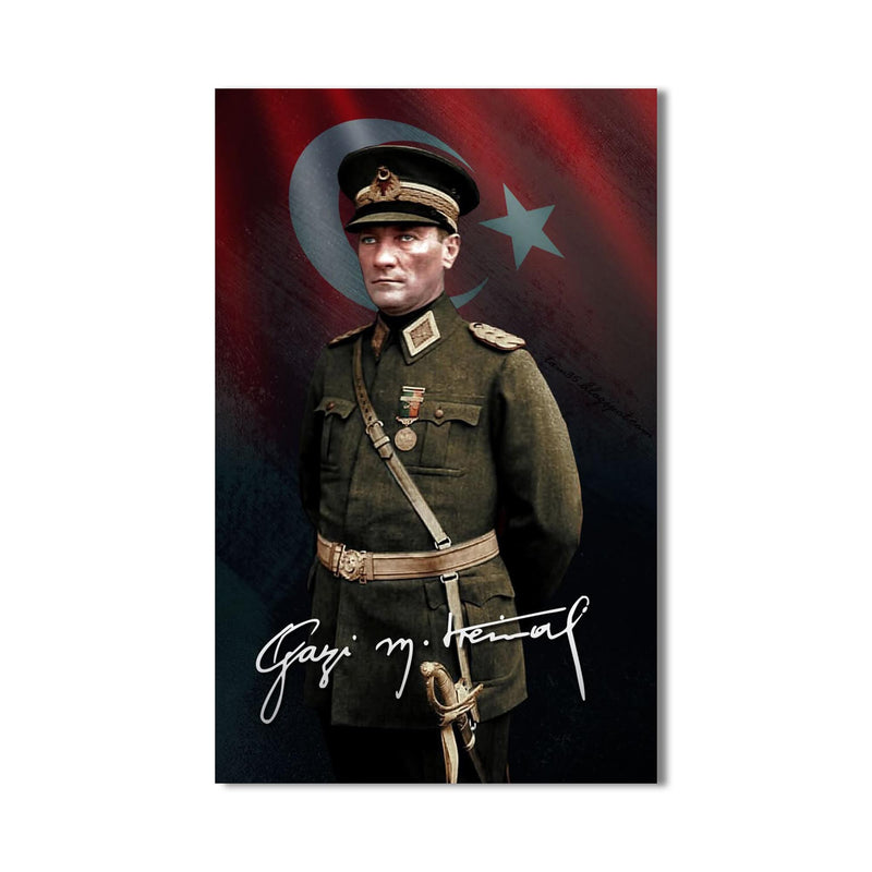 Üniformalı Atatürk Cam Tablo – Cam Tablo