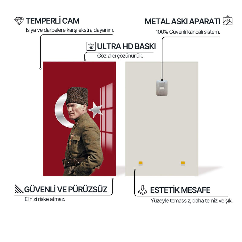 Şanlı Komutan Atatürk Cam Tablo – Cam Tablo