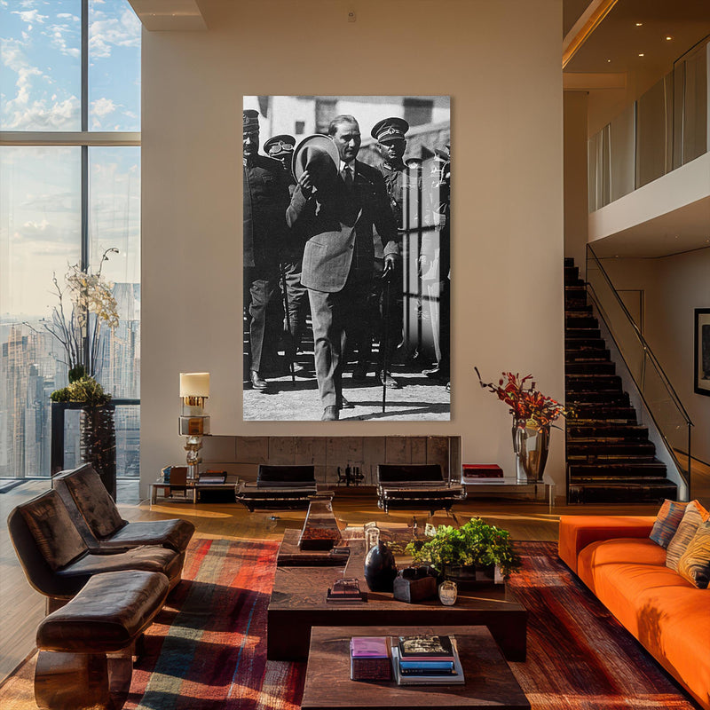 Şapkasıyla Atatürk Cam Tablo – Cam Tablo