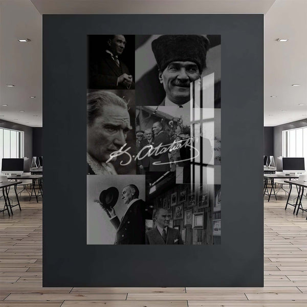 Atatürk Derlemesi Cam Tablo