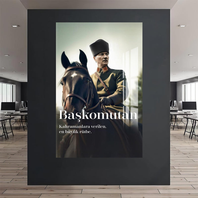 Başkomutan Atatürk Cam Tablo – Cam Tablo