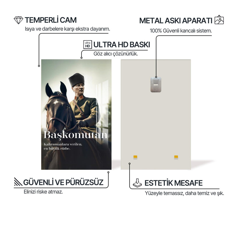 Başkomutan Atatürk Cam Tablo – Cam Tablo
