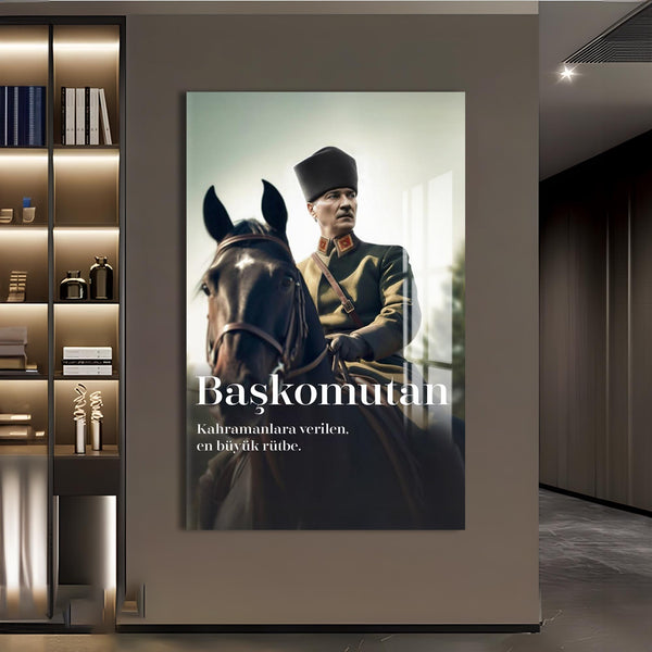 Başkomutan Atatürk Cam Tablo