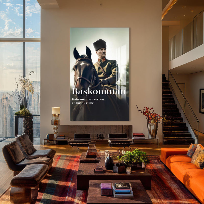 Başkomutan Atatürk Cam Tablo – Cam Tablo