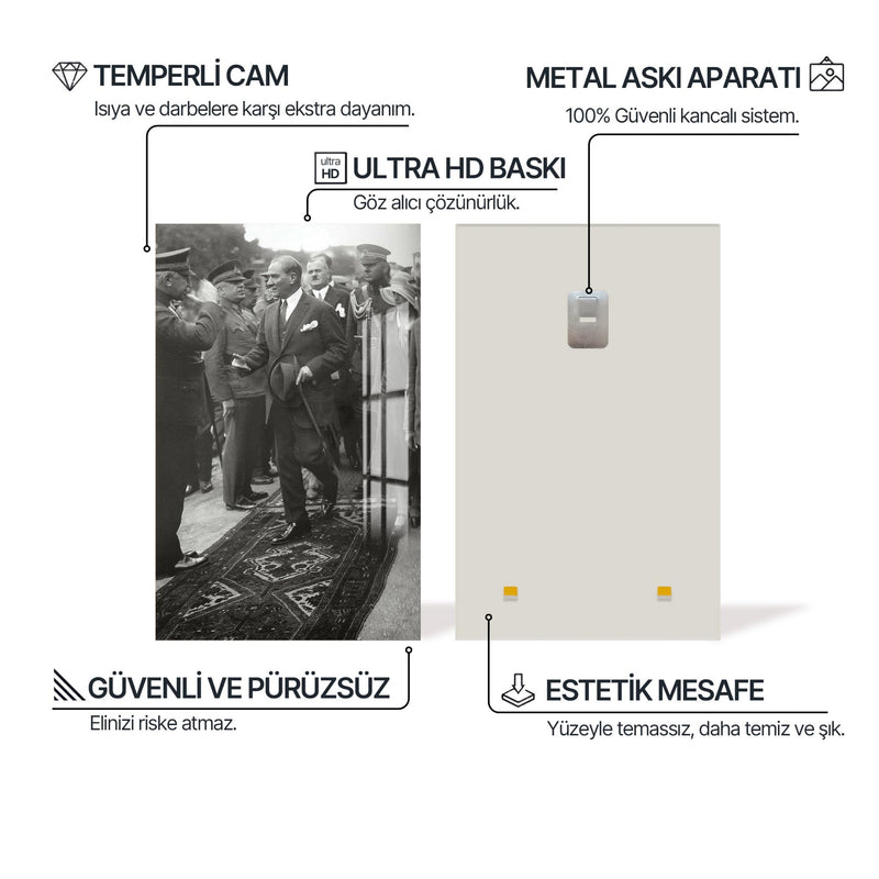 Halka Yakın Atatürk Cam Tablo – Cam Tablo
