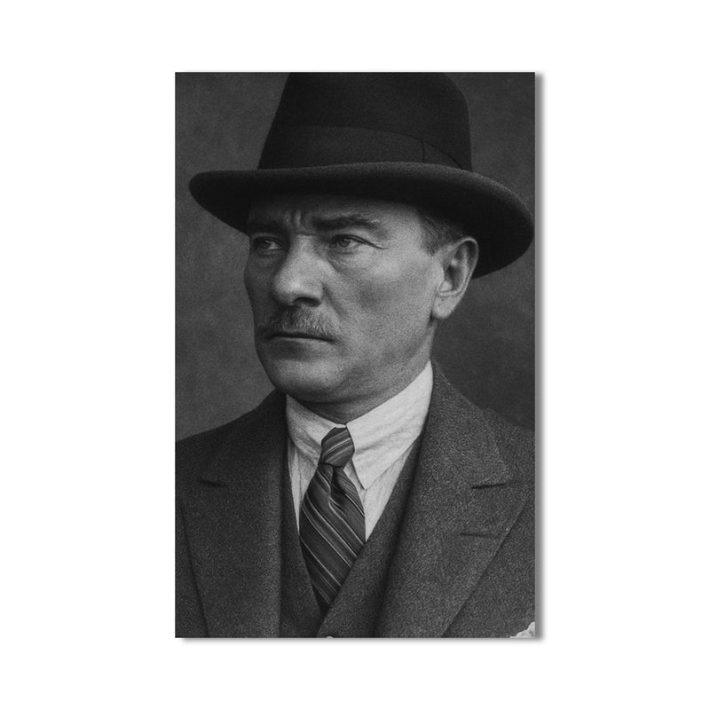 Fötr Şapkalı Atatürk Cam Tablo – Cam Tablo