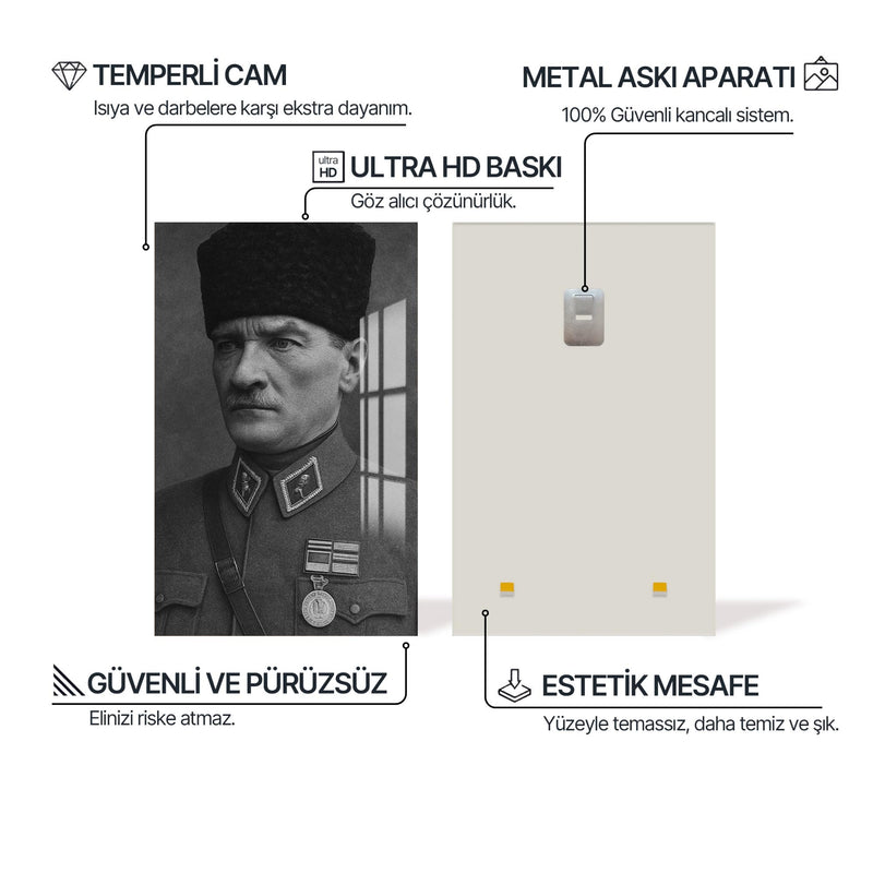 Madalyalı Atatürk Cam Tablo – Cam Tablo