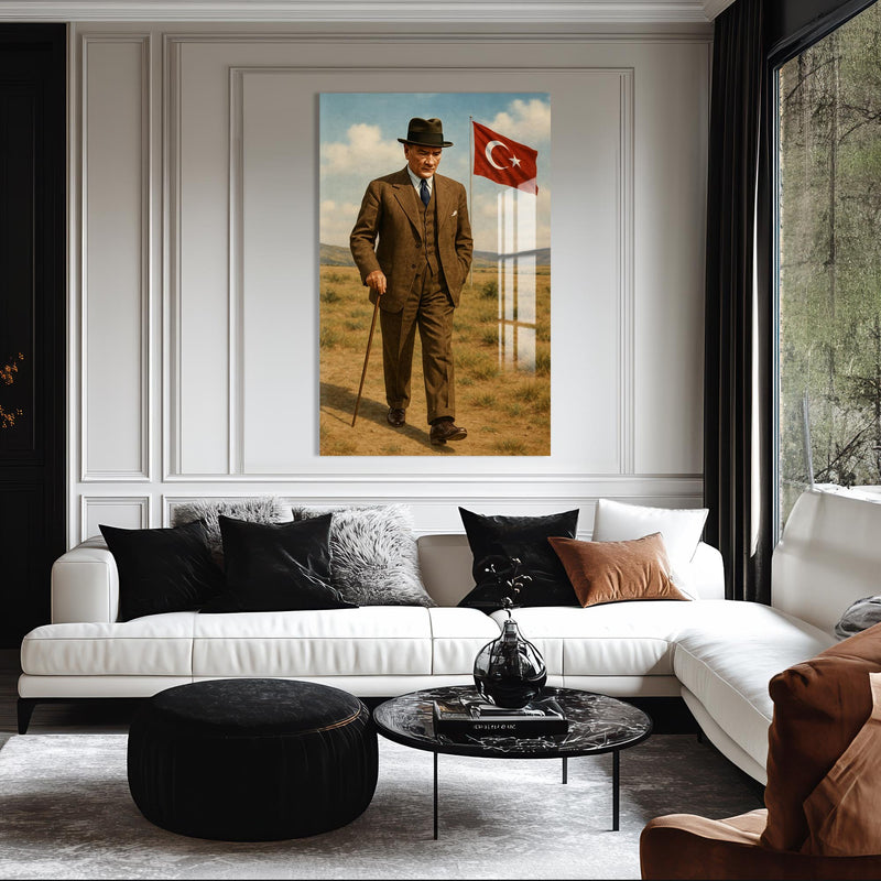 Türk Bayraklı Atatürk Cam Tablo – Cam Tablo