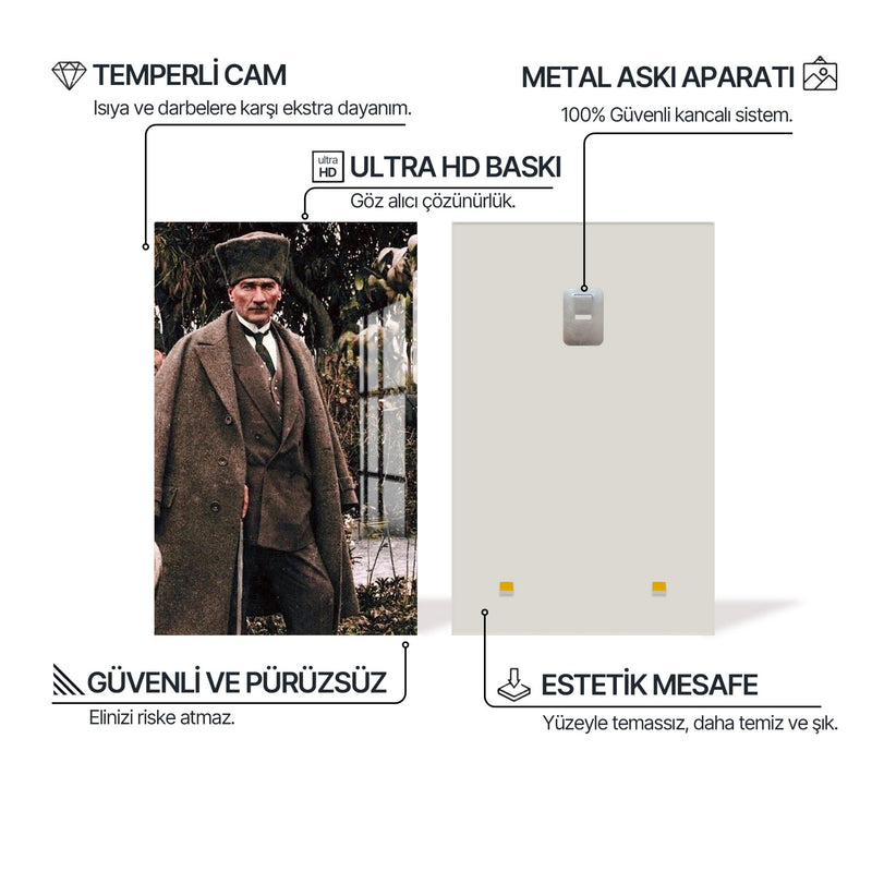 Paltolu Atatürk Cam Tablo – Cam Tablo
