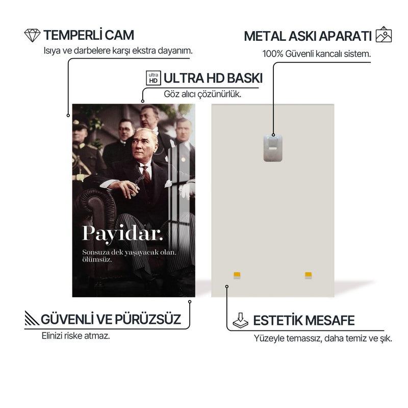 Payidar Atatürk Cam Tablo – Cam Tablo