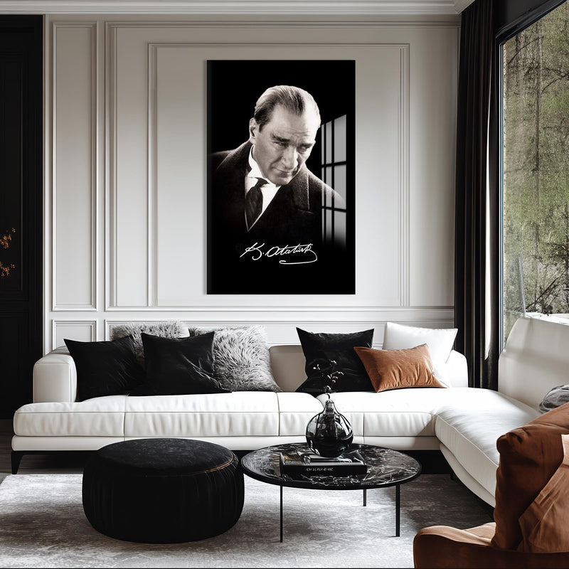 İmzalı Atatürk Cam Tablo – Cam Tablo
