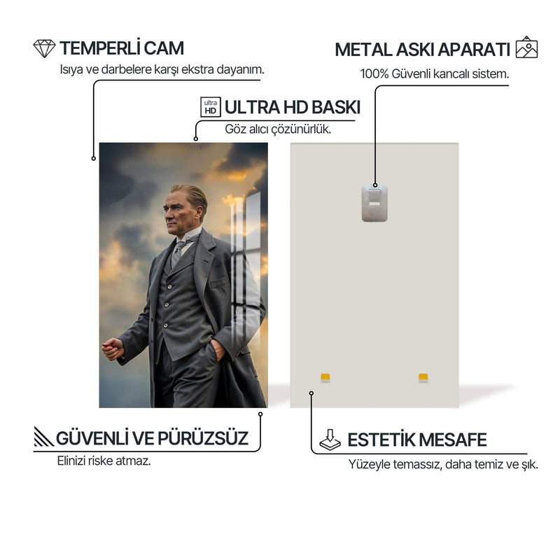 Yürüyen Atatürk Cam Tablo – Cam Tablo