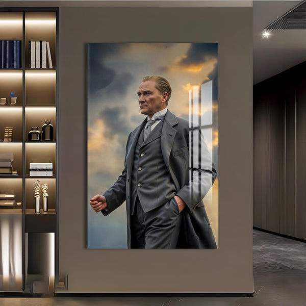 Yürüyen Atatürk Cam Tablo