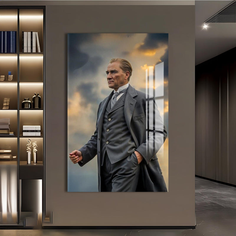 Yürüyen Atatürk Cam Tablo – Cam Tablo