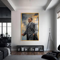 Yürüyen Atatürk Cam Tablo – Altın Çerçeveli Cam Tablo