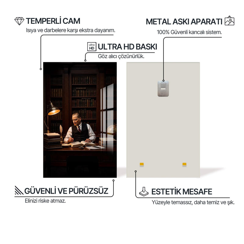 Kütüphane Atatürk Cam Tablo – Cam Tablo