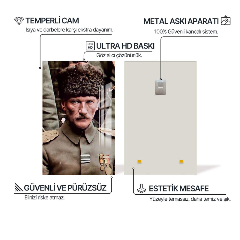 Askerî Atatürk Cam Tablo – Cam Tablo
