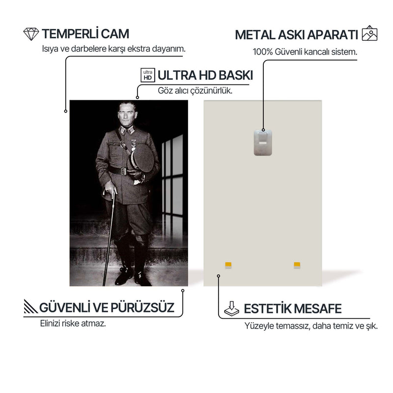 Atatürk Portresi Cam Tablo – Cam Tablo