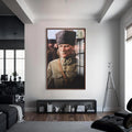 Üniformalı Atatürk Cam Tablo – Ceviz Çerçeveli Cam Tablo