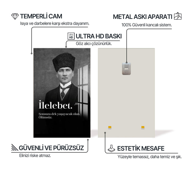 Atatürk İlelebet Cam Tablo – Cam Tablo