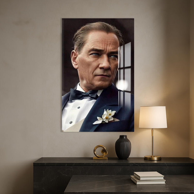 Renkli Çizim Atatürk Cam Tablo – Cam Tablo